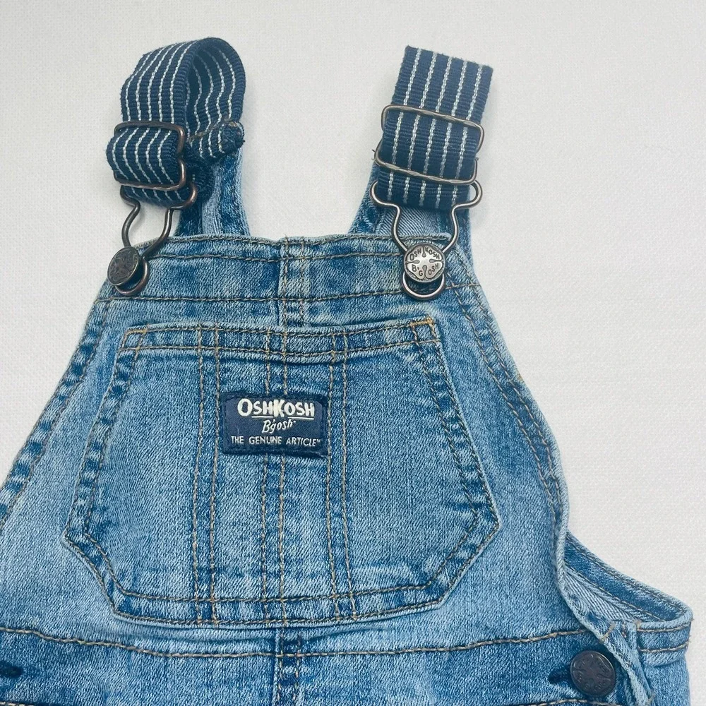 OshKosh Bgosh Baby Overalls Lot 2 Pairs Size 18M Blue Denim Heart Classic